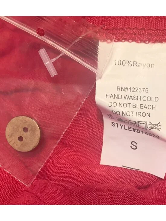 Mustard Seed Red Button-Up Romper Small 100% Rayon Casual Womens Summer Outfit - Picture 3 of 8